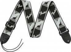 FENDER Monogrammed Strap, Black/Light Grey/Dark Grey, 2"