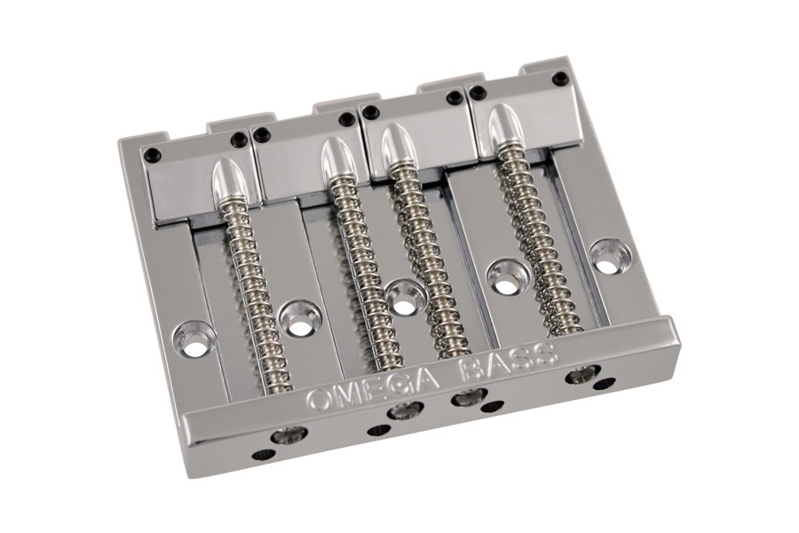 4-String Omega Bass Bridge, Chrome - Kitarapaja