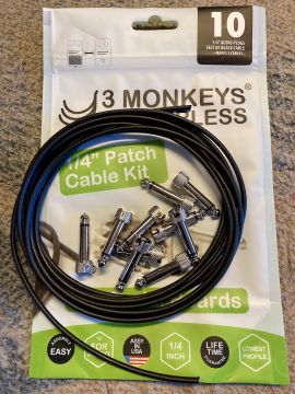 3 MONKEYS SOLDERLESS PEDALBOARD PATCH CABLE KIT 10