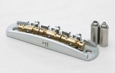 Halon - Steel Offset Bridge w/ Brass Saddle, Satin Chrome - Metric