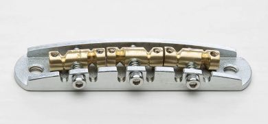 Halon - Steel Offset Bridge w/ Brass Saddle, Satin Chrome - Metric