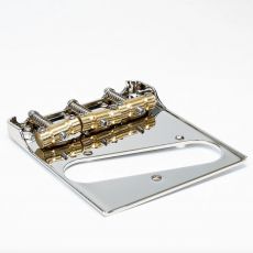 Allparts Telecaster® Bridge with Advanced Plating Compensated Saddles for use with Bigsby®