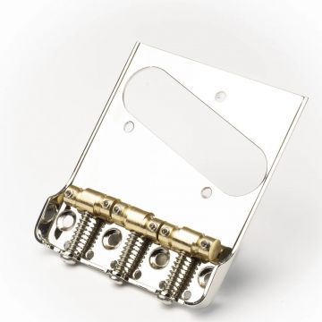 Allparts Telecaster® Bridge with Advanced Plating Compensated Saddles for use with Bigsby®